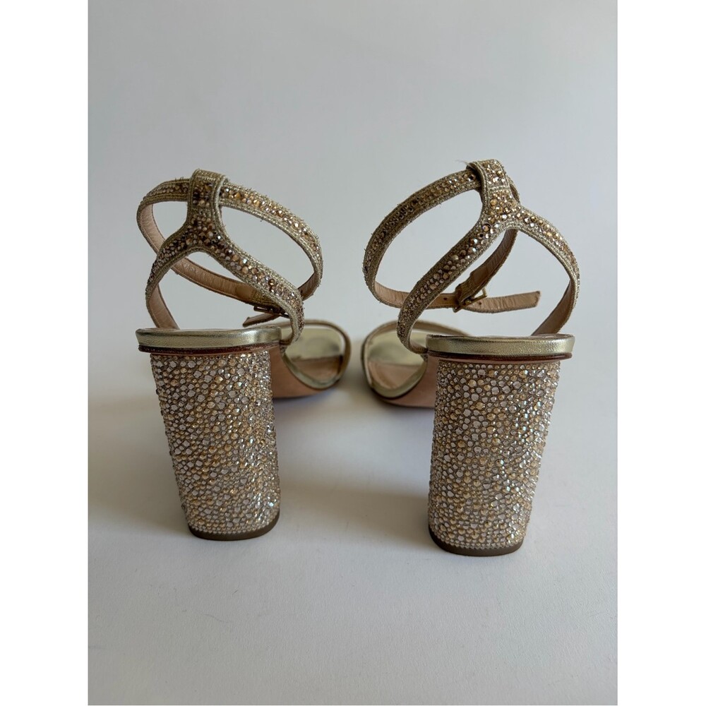 Christian Dior Dway Gold Crystals Sandal Heels - Picture 6 of 13